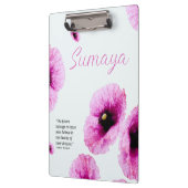 Elegante rosa, florale Zwischenablage individuell Klemmbrett (Links)