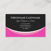 Elegante rosa Formen auf schwarzem Monogramm-3D-Ef Visitenkarte (Rückseite)