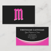 Elegante rosa Formen auf schwarzem Monogramm-3D-Ef Visitenkarte (Vorne/Hinten)