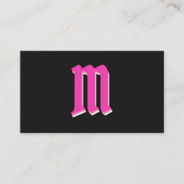 Elegante rosa Formen auf schwarzem Monogramm-3D-Ef Visitenkarte