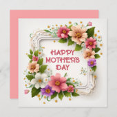 Elegante Rosa Frühlingsflora Muttertagskarte Feiertagskarte (Vorne/Hinten)