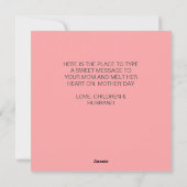 Elegante Rosa Frühlingsflora Muttertagskarte Feiertagskarte (Rückseite)