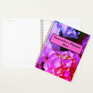 Elegante, rosa Fuchsienrosa, violette Blumen Planer