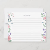 Elegante Rosa Garden Blume | Rezeptkarten Einladung (Rückseite)