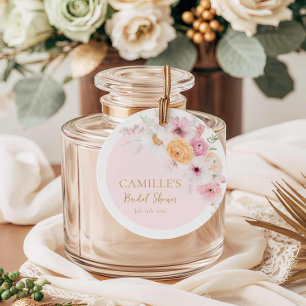 Elegante rosa Garten-Brautparty Geschenkanhänger