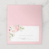 Elegante rosa Gartenblumen Brautparty Platzkarte (Außenseite Aufgefaltet)