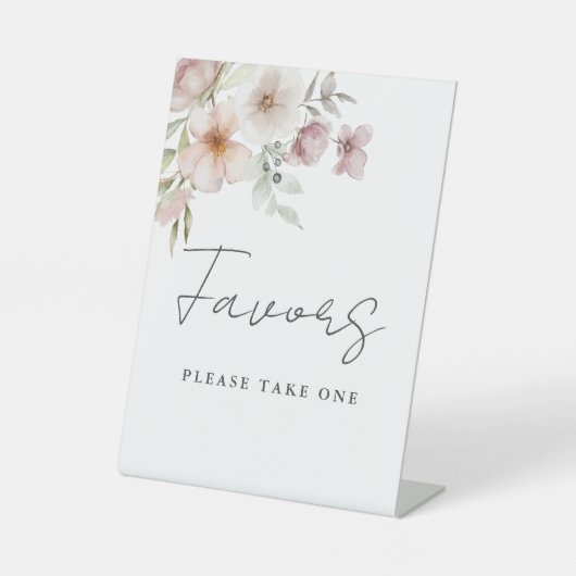 Elegante Rosa Gastgeschenke Hochzeiten Sockelschild (Vorderseite)