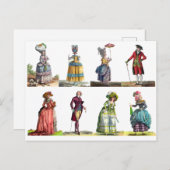 Elegante Rosa & Gelb Französisch Mode Regency Gown Postkarte (Vorne/Hinten)