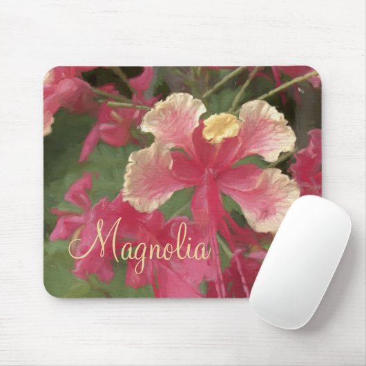 Elegante rosa Gelbe Blume personalisieren Mousepad (Mit Mouse)