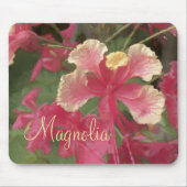 Elegante rosa Gelbe Blume personalisieren Mousepad (Vorne)