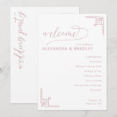Elegante rosa geometrische Hochzeit Programm (Vorne/Hinten)