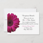 Elegante Rosa Gerbera Daisy Wedding Reception Card Einladung (Vorderseite)