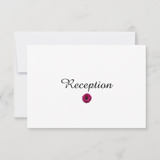 Elegante Rosa Gerbera Daisy Wedding Reception Card Einladung (Rückseite)