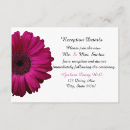 Elegante Rosa Gerbera Daisy Wedding Reception Card Einladung