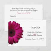 Elegante Rosa Gerbera Daisy Wedding RSVP Card Karte (Vorne/Hinten)
