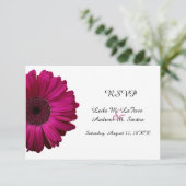 Elegante Rosa Gerbera Daisy Wedding RSVP Card Karte (Stehend Vorderseite)