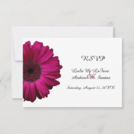 Elegante Rosa Gerbera Daisy Wedding RSVP Card Karte
