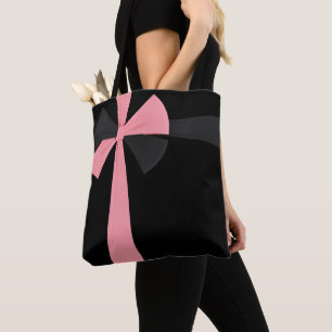 Elegante rosa Geschenkband-Schleife Schwarz Tasche