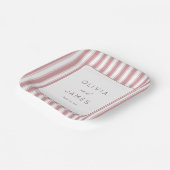 Elegante Rosa Gestreifte Minimalistin Pappteller (Gewinkelt)