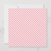 Elegante rosa Gingham-Muster-Babyparty Einladung (Rückseite)