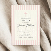 Elegante rosa Girl Baptisse Einladung