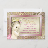 Elegante Rosa Girls Tea Party Babydusche Einladung (Rückseite)