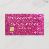 Elegante rosa Glitzer-Kreditkarte Visitenkarte (Vorderseite)