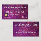 Elegante rosa Glitzer Kreditkarte Visitenkarte (Vorne/Hinten)