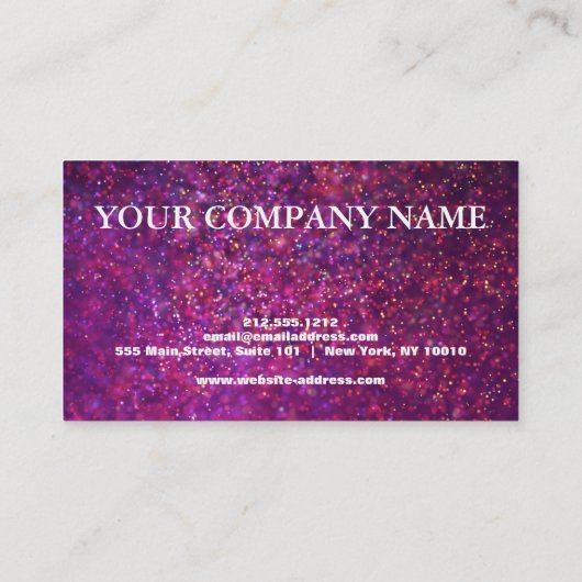 Elegante rosa Glitzer Kreditkarte Visitenkarte (Rückseite)