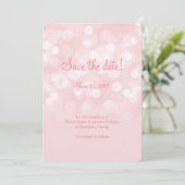 Elegante, rosa, glitzernde Buch-Save the Date-Kart Save The Date (Stehend Vorderseite)