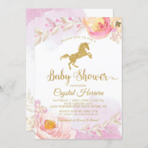 Elegante Rosa & Gold Blütendusche