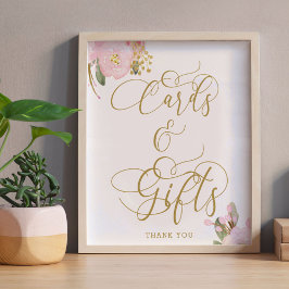 Elegante Rosa Gold Cards und Gifts Zeichen Poster