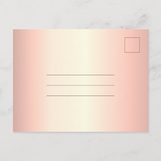 Elegante Rosa Gold Floral Quinceanera Save the Dat Postkarte (Rückseite)