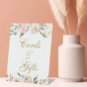 Elegante Rosa Gold Floral Wedding Cards & Gifts Sockelschild