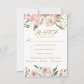 Elegante Rosa Gold Floral Wedding Choice RSVP Karte (Vorderseite)