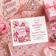 Elegante Rosa Gold Geburtstags Königin Glitter Par