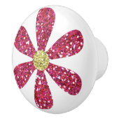 Elegante Rosa Gold Glitzer Blume Keramikknauf (Rechts)