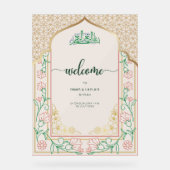 Elegante Rosa & Gold Islamische Hochzeit Willkomme Acrylschild (Vorderseite)