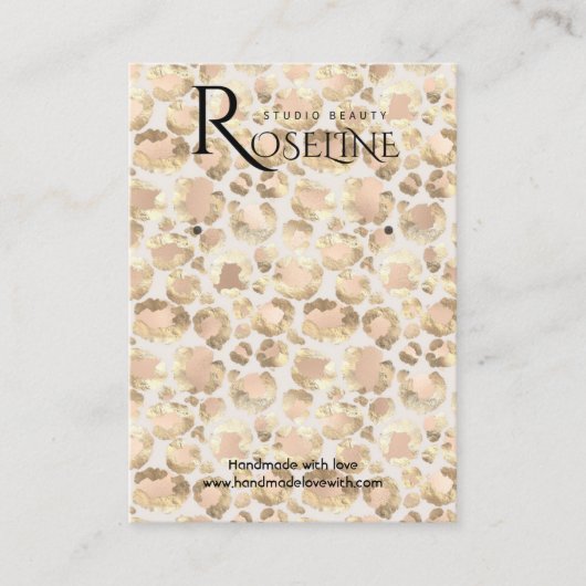 Elegante rosa Gold Leopard Print Display Card Visitenkarte (Vorderseite)