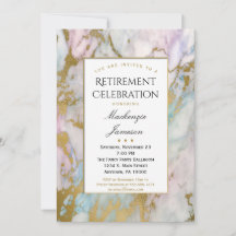 Elegante Rosa-Gold-Marmor-Pension Einladung