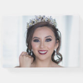 Elegante Rosa & Gold Quinceñera Gästebuch (Rückseite)