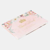 Elegante Rosa & Gold Quinceñera Gästebuch (Ecke)