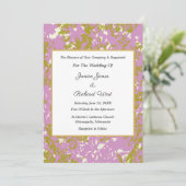 Elegante Rosa Gold Rahmen Hochzeitsempfang Einladung (Stehend Vorderseite)