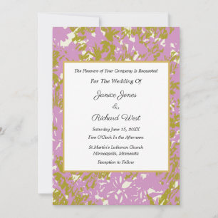 Elegante Rosa Gold Rahmen Hochzeitsempfang Einladung