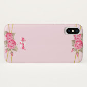 Elegante Rosa & Gold Rose Case-Mate iPhone Hülle (Rückseite (Horizontal))