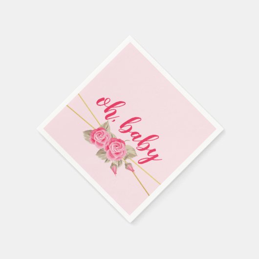 Elegante Rosa & Gold Rose Kinderdusche Serviette (Ecke)