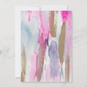 Elegante Rosa & Gold Watercolor Einladung zur Hoch (Rückseite)