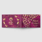 Elegante rosa Goldbarmherzigkeit Mis Quince Quince Gästebuch (Voll)