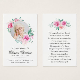 Elegante rosa goldene Blumen-Gebets-Trauerkarten