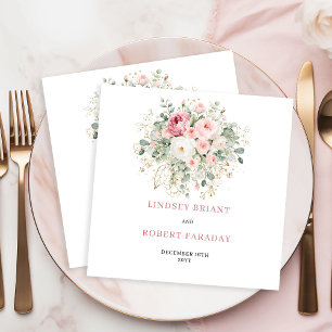 Elegante rosa goldene Boho-Hochzeitsservietten Serviette